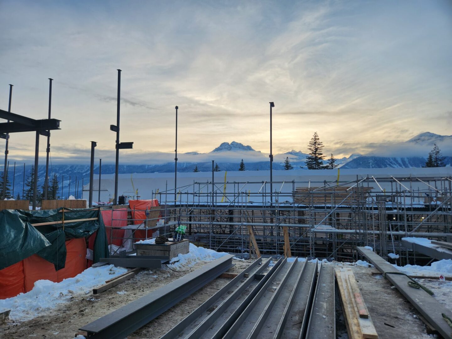 A view of the construction site from above.