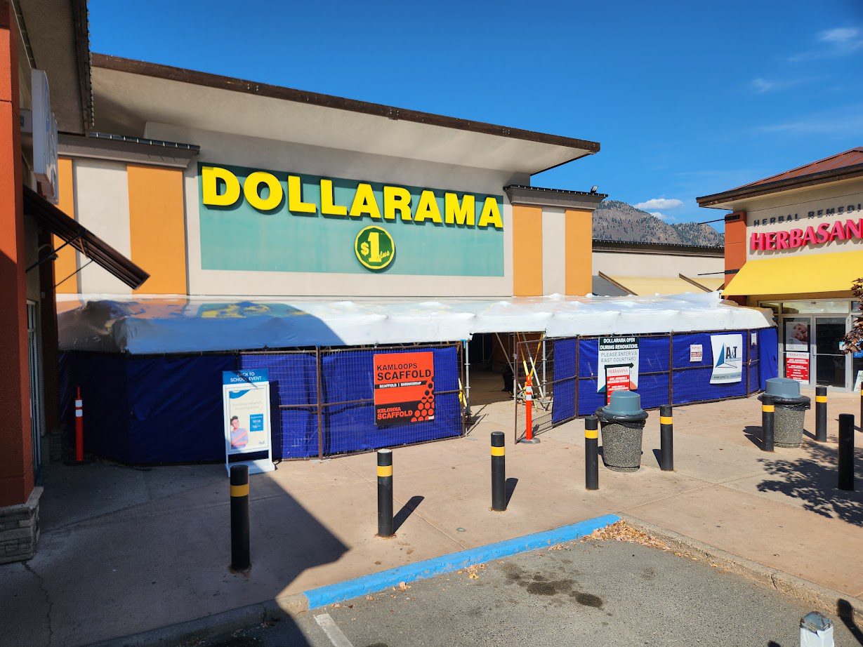 A store front of dollarama with the sign on top.